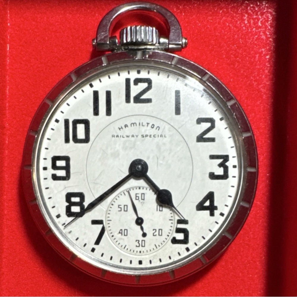 Hamilton Railway Special 21 Jewels Mechanical Pocket Watch Stainless Steel Case